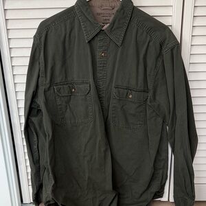 Faded Glory Olive Button-Up Shirt
